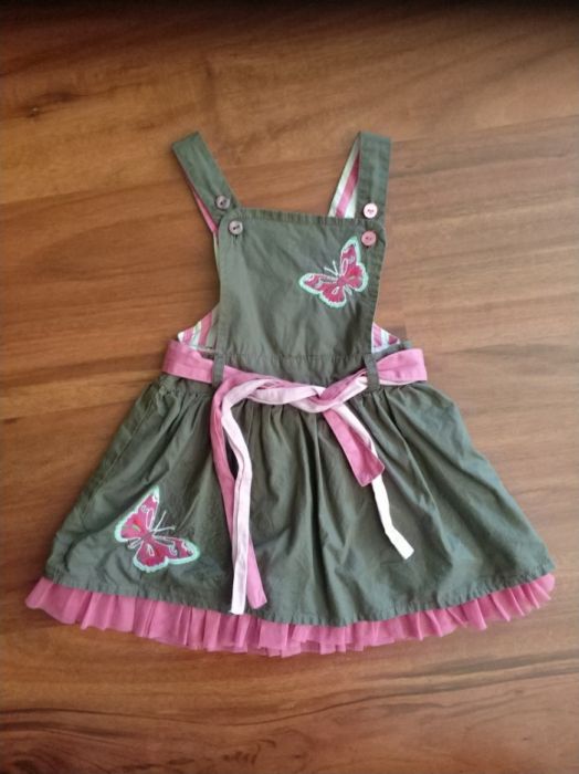 Sukienka na roczek na szelkach rozm. 80