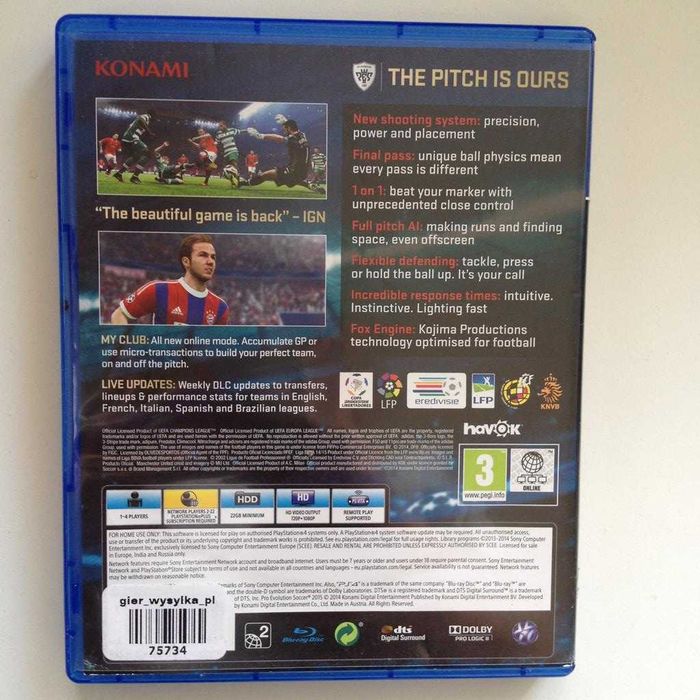 PES Pro Evolution Soccer 2015 PlayStation 4 PS4 Sklep W-wa Ursynów