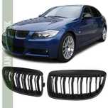 Grelha dupla para BMW Série 3 E90 E91 2005 a 2008 Preto Fosco