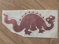 Naprasowanki na ubrania termoprzylepne dinozaur krysztalki retro