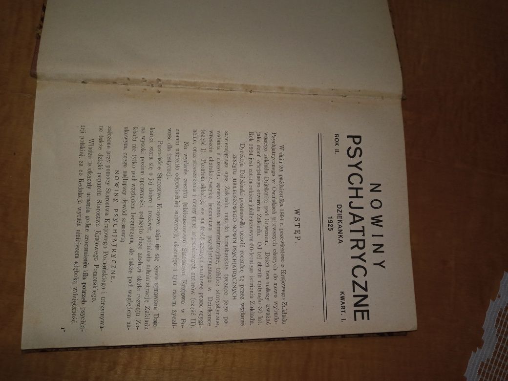 Antyk książka Nowiny Psychiatryczne Pamiętnik XXX Dziekanki Rok 1925