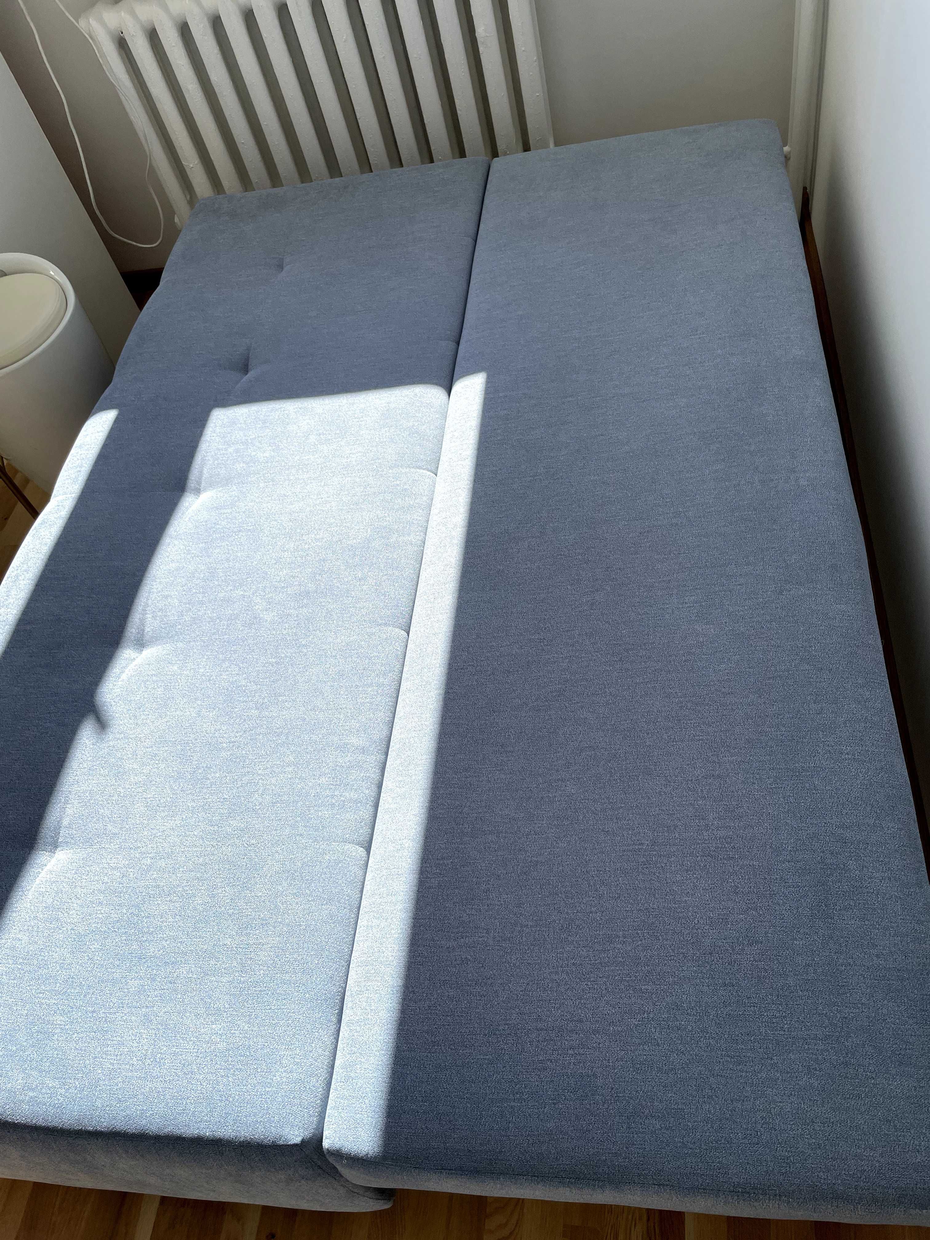 Sofa rozkładana szaroniebieska