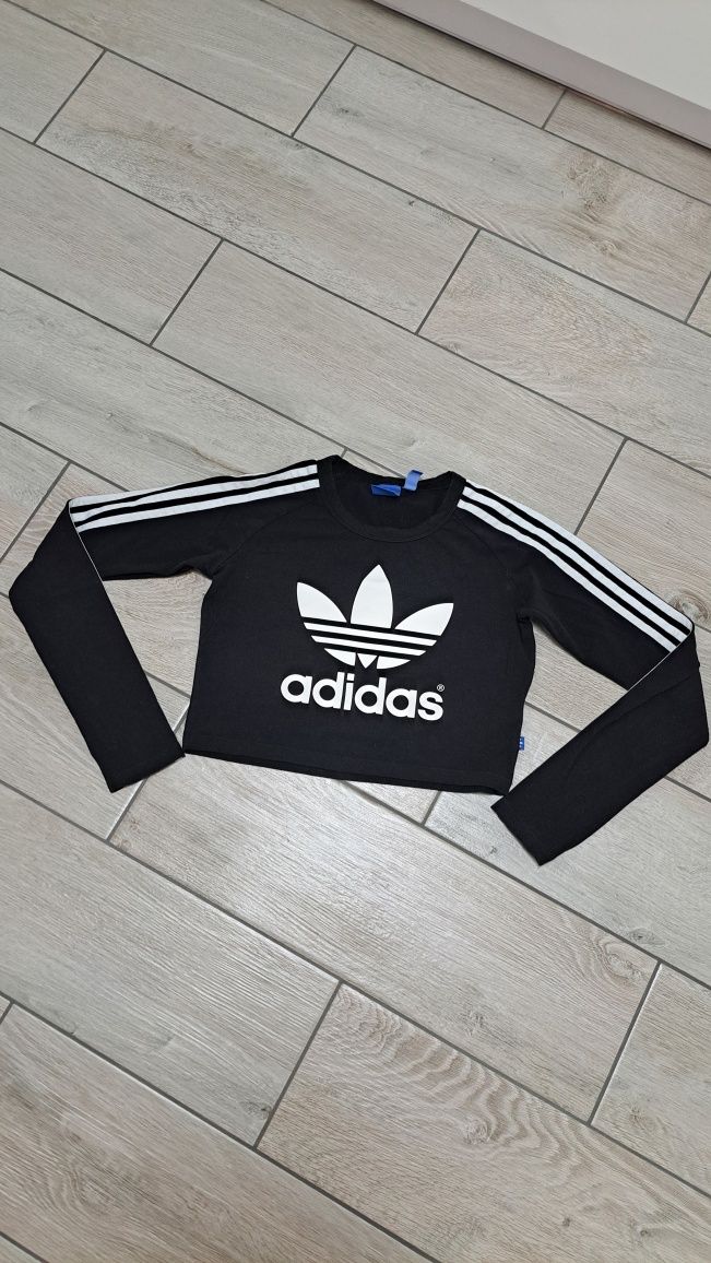 Adidas Orginals Paris Longsleeve crop bluza T Shirt XS logo kwiat