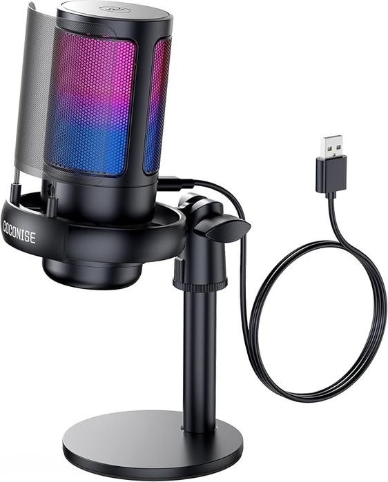 Mikrofon Gamingowy Usb Coconise Rgb Z Wyciszeniem I Statywem