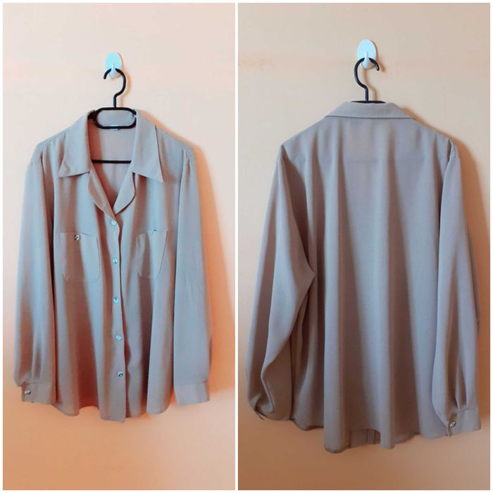 42/44/46/48 Długa koszula bluzka oversize basic real vintage retro