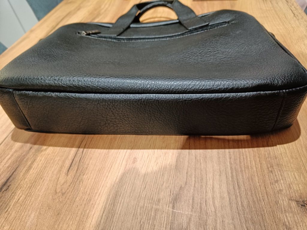 Torba czarna skóra aktówka na laptopa Lanetti