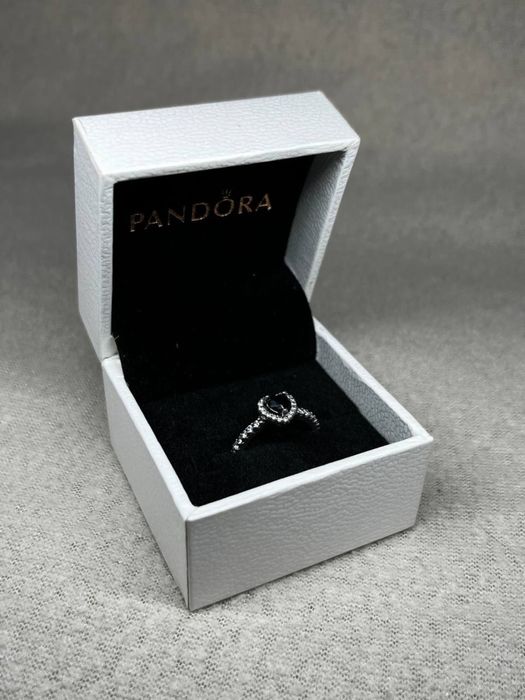 ЗНИЖКА Кільце Pandora стиль | Чорне серце |  Кольцо пандора