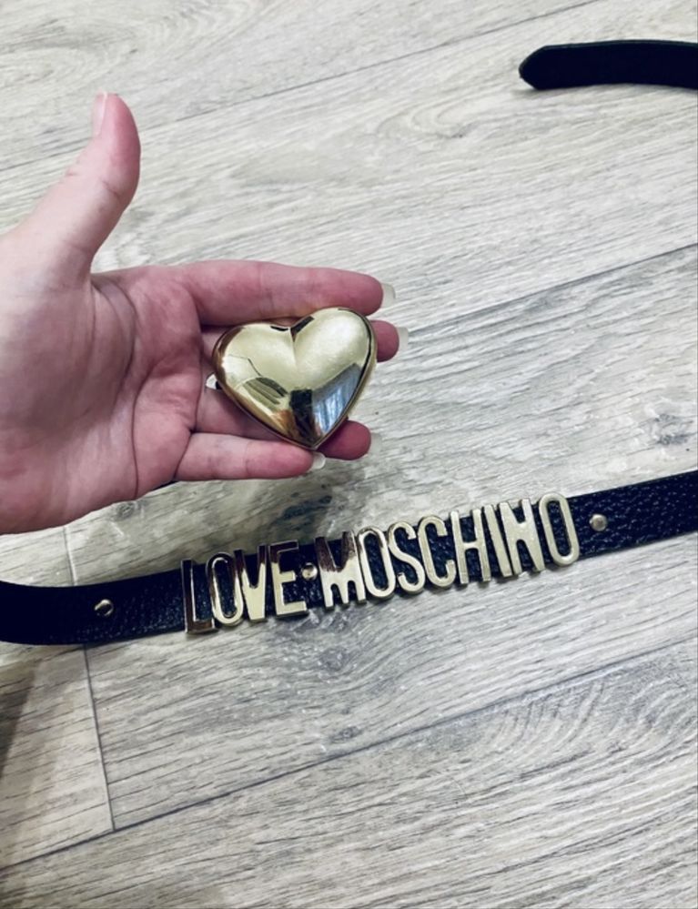 Кожаный пояс ремень love moschino hermes