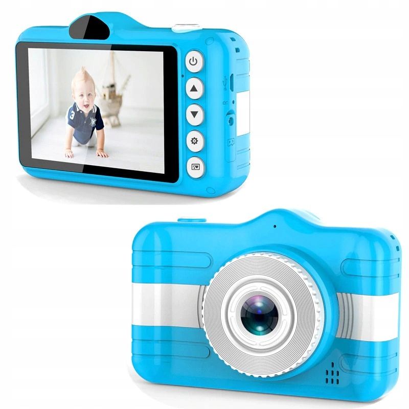Aparat Kamera Dla Dzieci 40 Mpx Zabawka Gry + Karta 32Gb - Niebieski