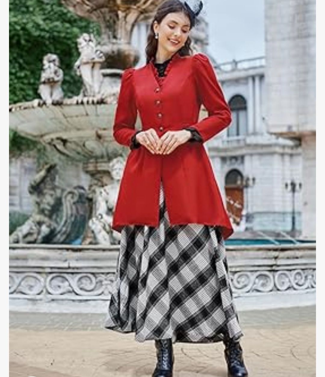 SCARLET DARKNESS Damskie płaszcze steampunkowe Wysoki stan Design Świ