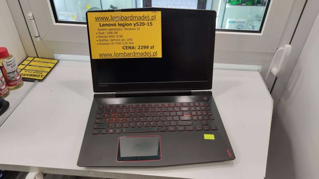 Laptop Lenovo y520-15 8/1000gb 2,50Ghz Win 10 Lombard Madej Sc
