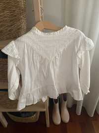 Blusa Zara em algodão com pormenores