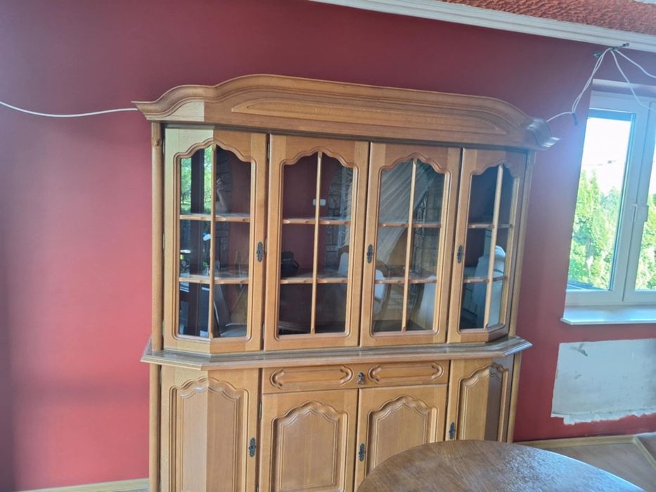 Komoda dębowa witryna