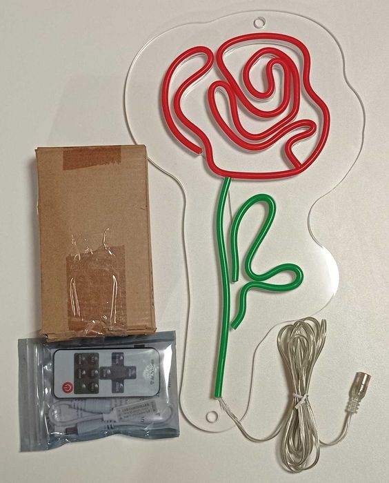 Світильник неоновий "Троянда" + БЖ 12В 5А (PL-P-60-12) + контролер д/у