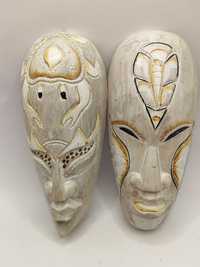 Drewniane maski zawieszki ścienne rękodzieło dekoracja maska