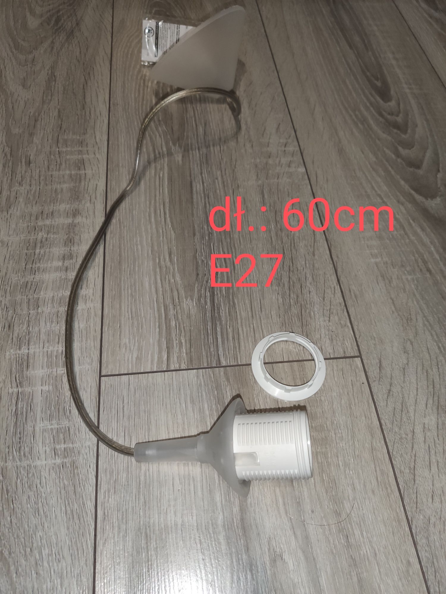 Zawiesie do lampy 1 x 60 W E27 transparentne |60cm