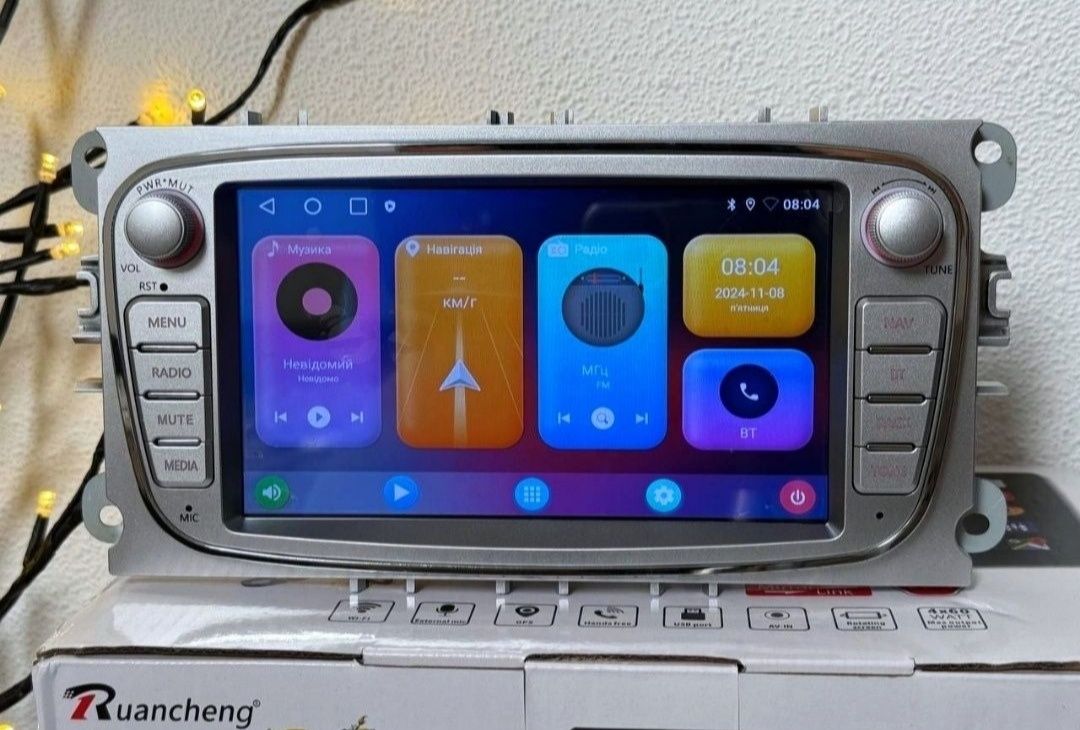 Автомагнітола 7" Ford 4/64 Android 14 Carplay+Canbus та Мікрофон