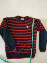 Sweter chłopięcy w paski, rozmiar 152/158