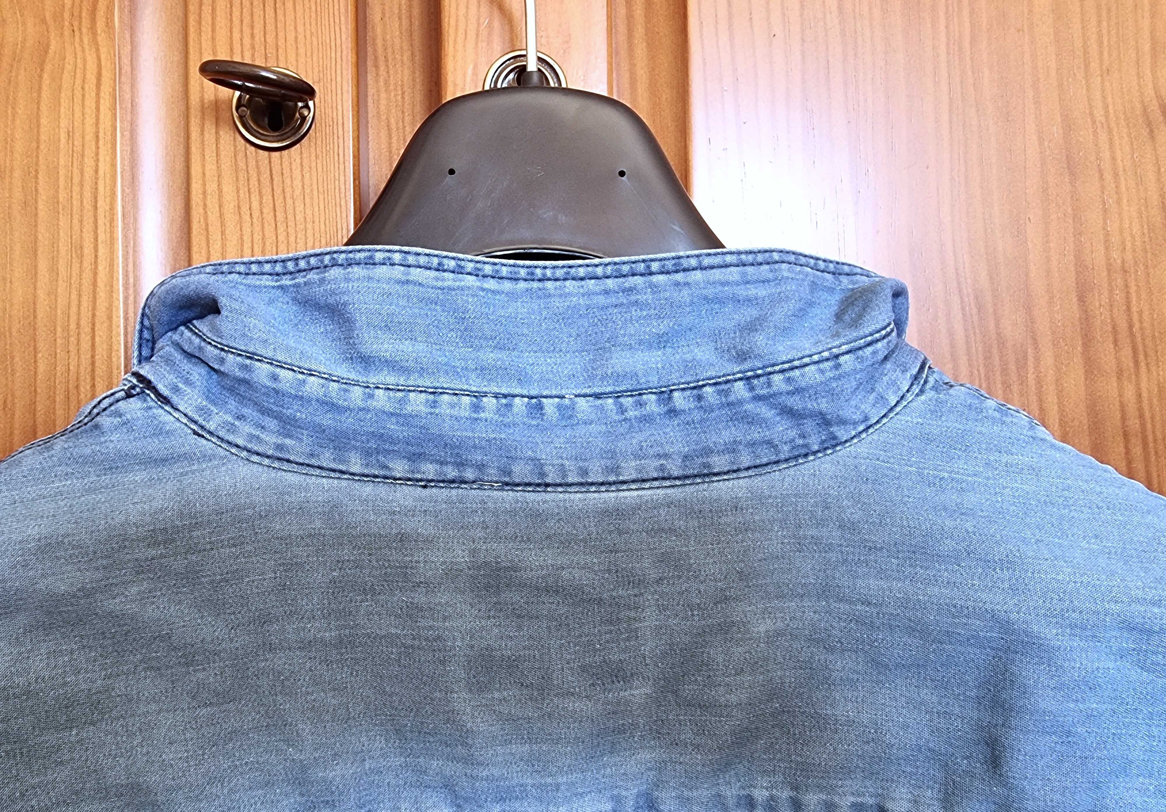 Camisa estilo ganga de manga curta Grupo Inditex 100% algodão, tam XL