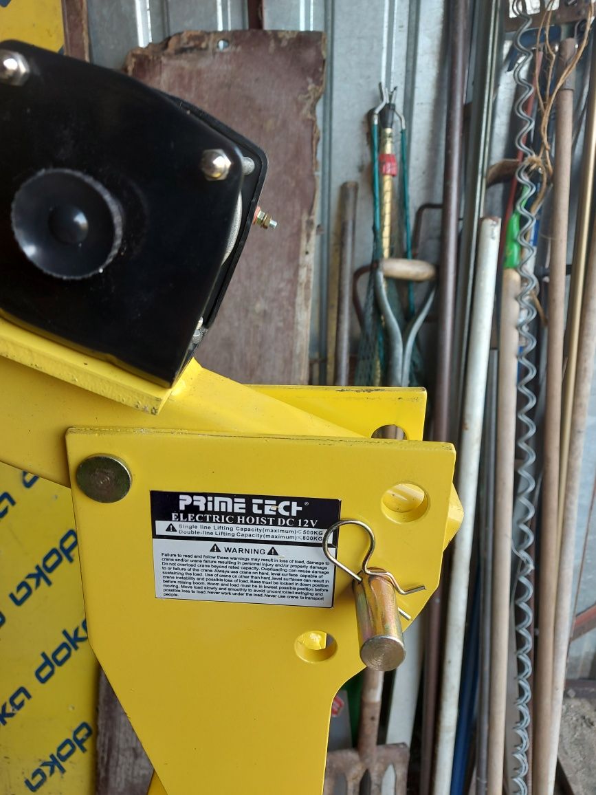 Mały dźwig 500kg, prime tech 12v, żuraw na przyczepkę