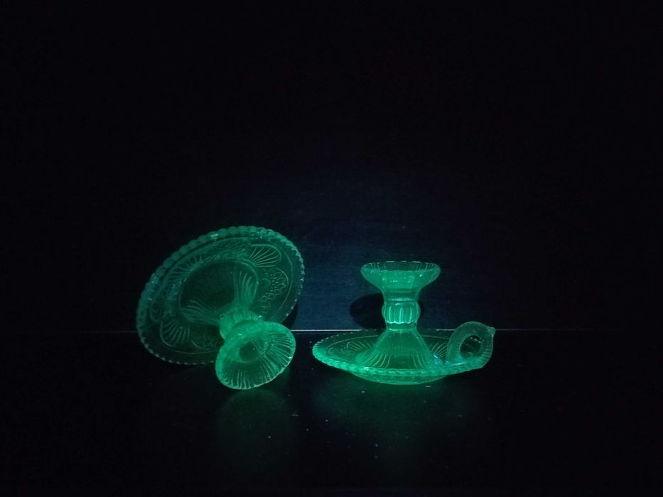 Kaganki , świeczniki HSG Ząbkowice - 406 - turkusowe -Szkło manganowe