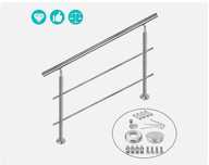Nowa barierka ze stali nierdzewnej – 80 cm