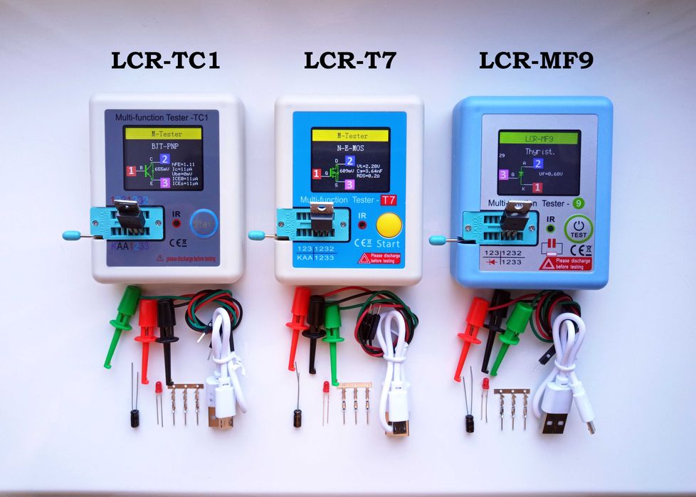 Улучшенные тестеры радиокомпонентов LCR-TC1, LCR-T7, LCR-MF9 ПОДАРОК