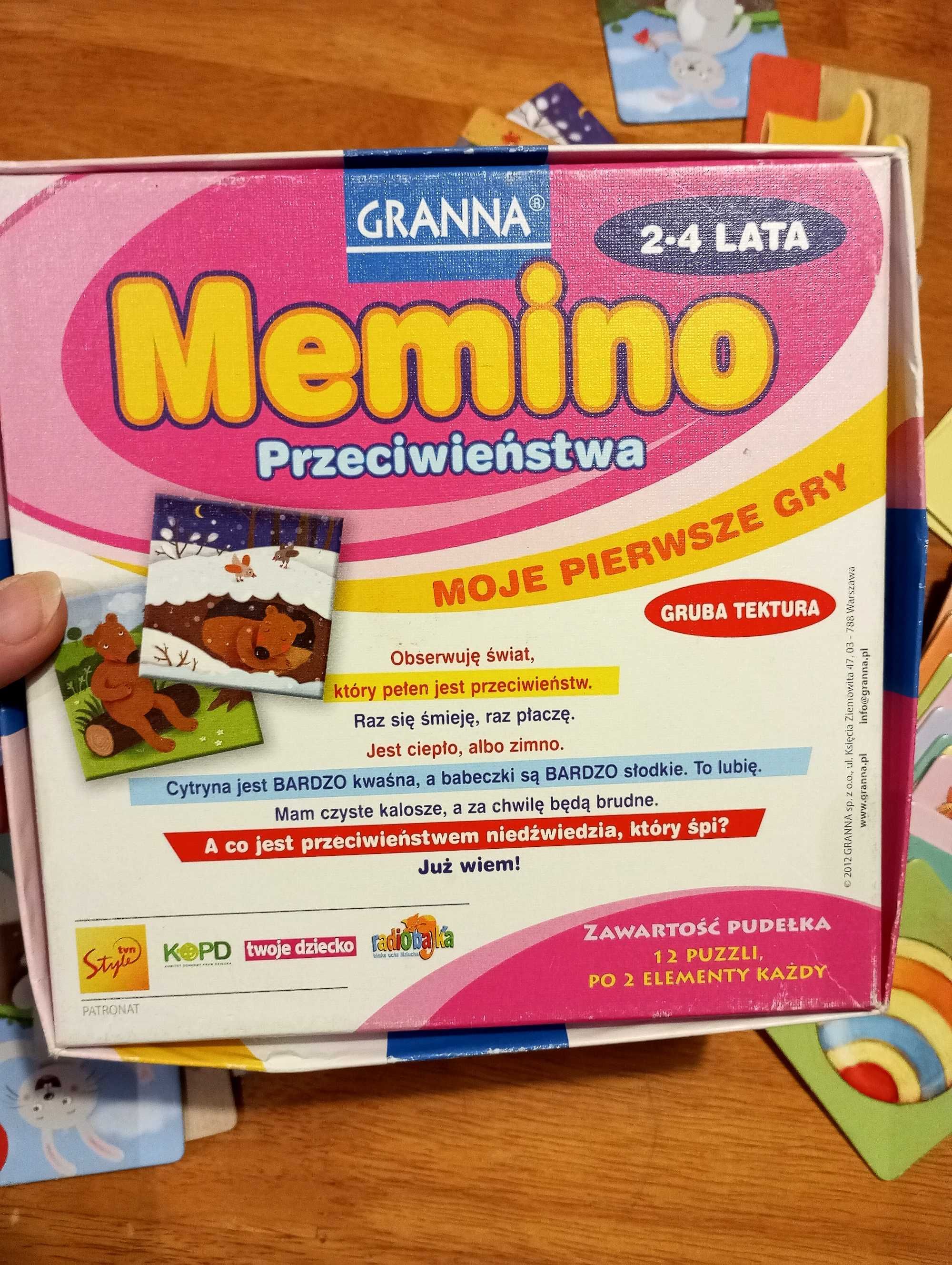2 Gry dla dzieci memory Memino Granna