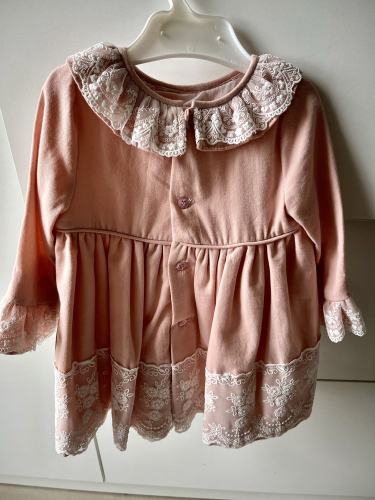 Różowa sukienka marki Dolce Petit r. 80