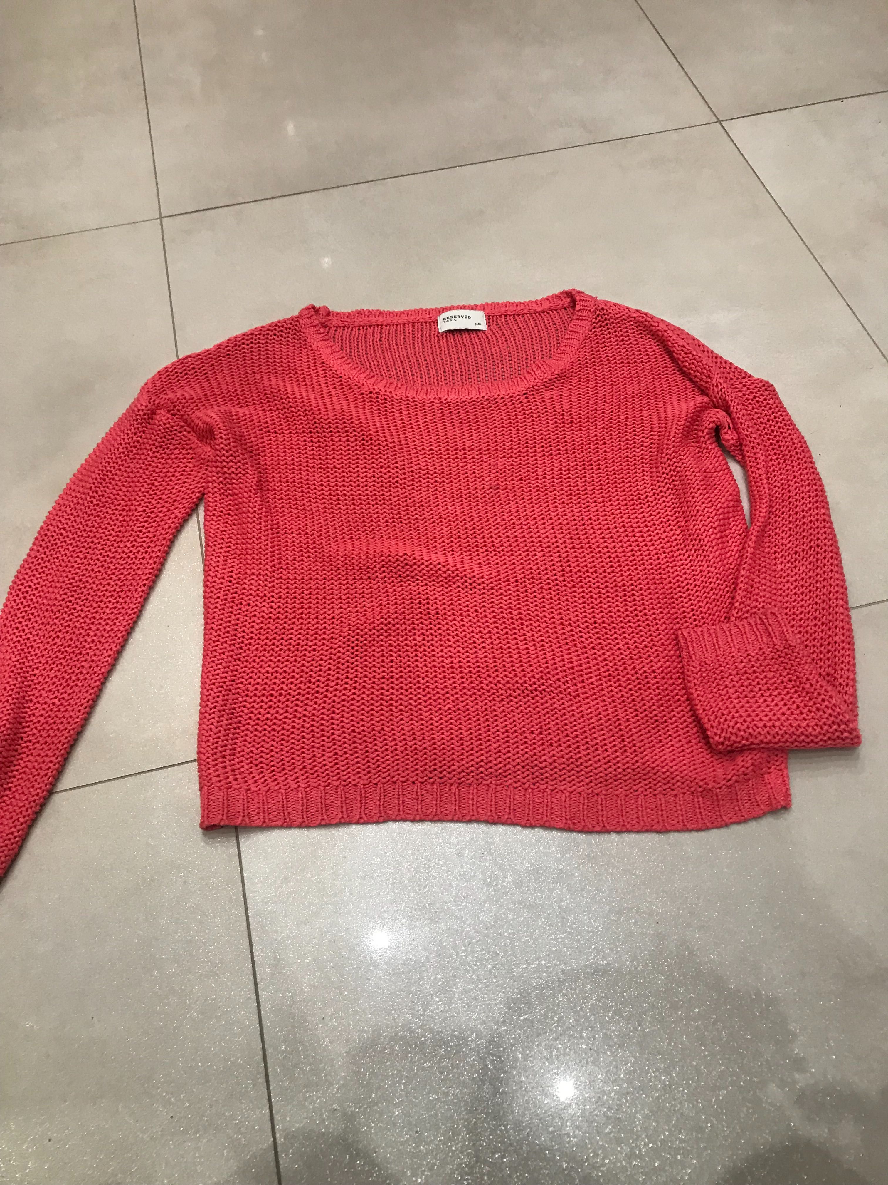 Sweterek krótki różowy XS Reserved