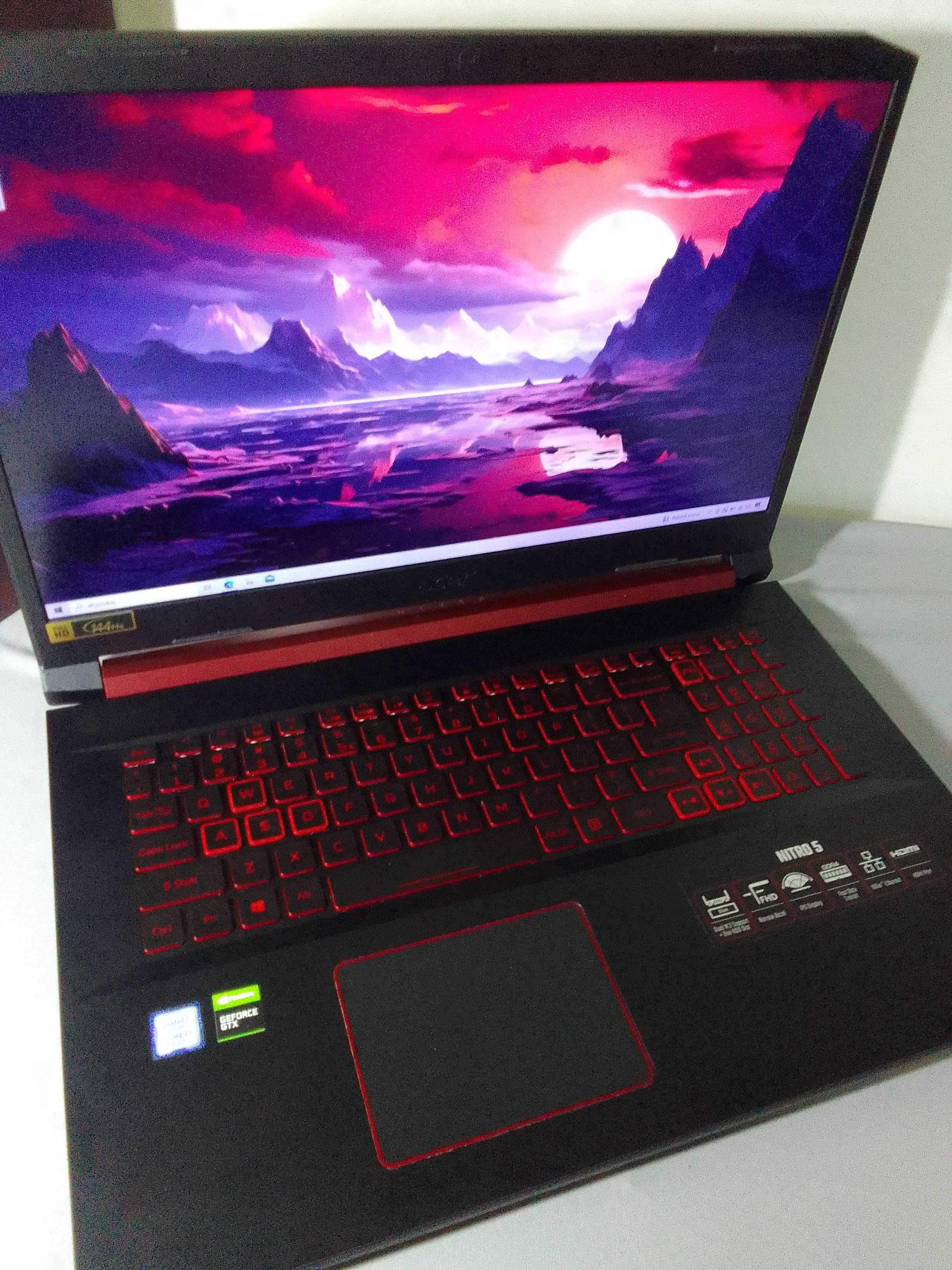 Porządny Acer Nitro 5, 1660Ti, i7 9TH, 2x dysk SSD