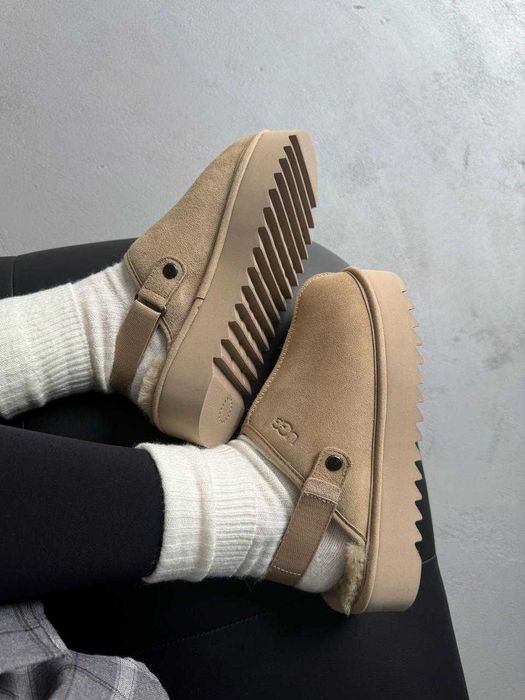 Жіночі зимові уггі UGG Lo Lowmel Sneaker Cream (бежеві) ugg-0122