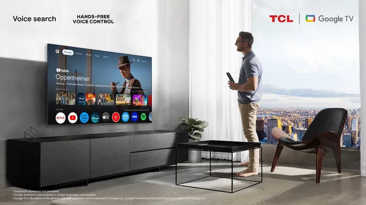 TV 43" QLED TCL 43C655 SmartTV UltraHD 4K OS Google TV Wi-Fi 5GHz.32Gb