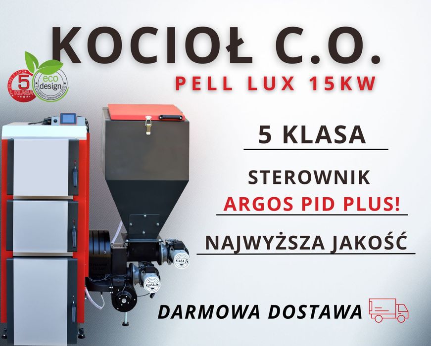 Kotły Kocioł Piec TECHNIX PELL LUX 15 kW na pellet - PRODUCENT