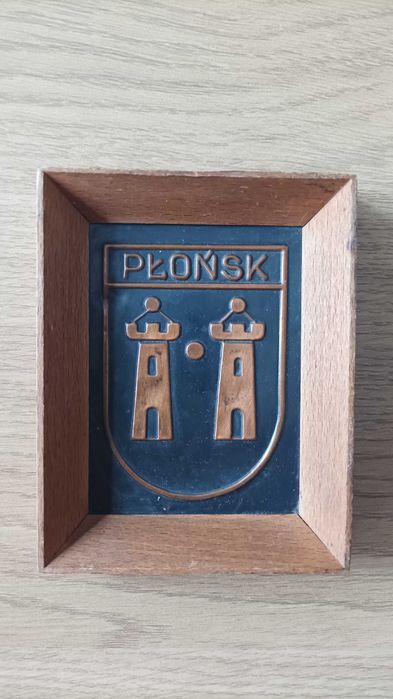 Płońsk Cepelia plakieta/obrazek miedziany z herbem
