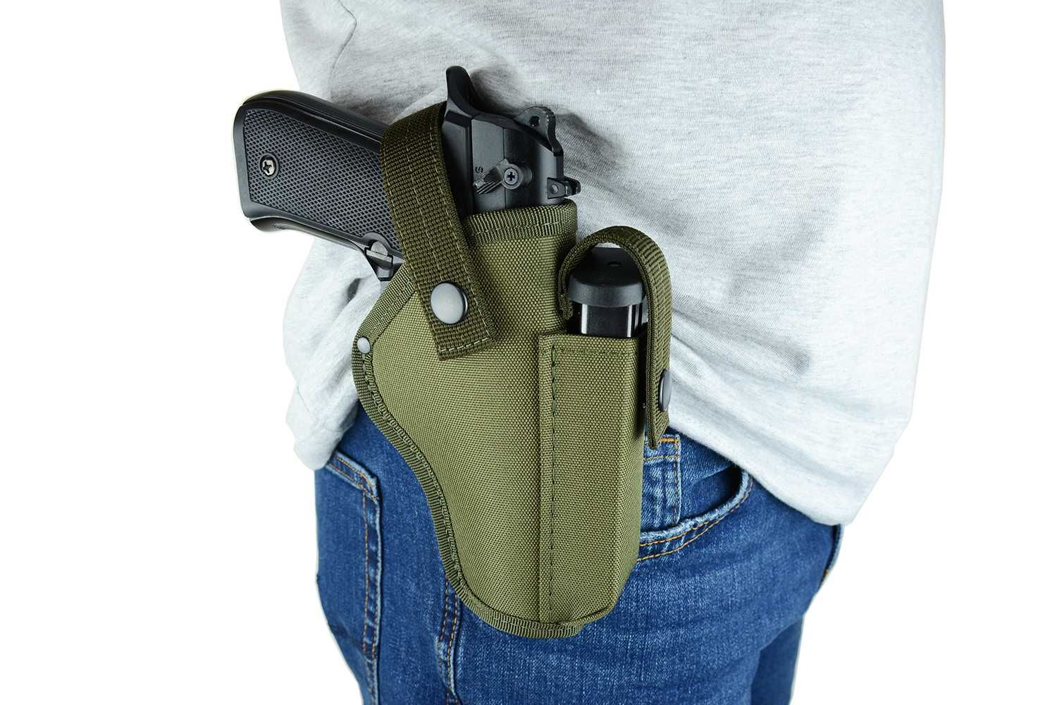 Кобура поясная S&M для Beretta 92/Glock 17/19 с чехлом под магазин