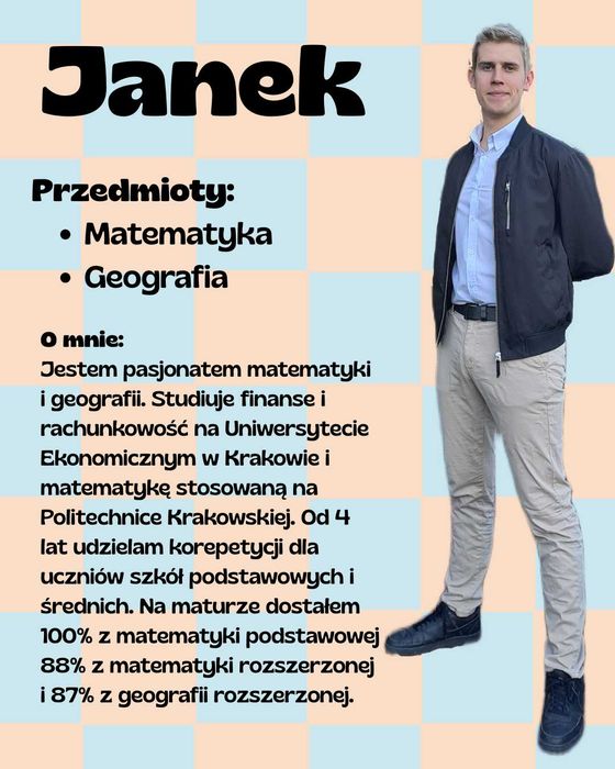 Korepetycje matematyka i geografia + inne przedmioty – matura