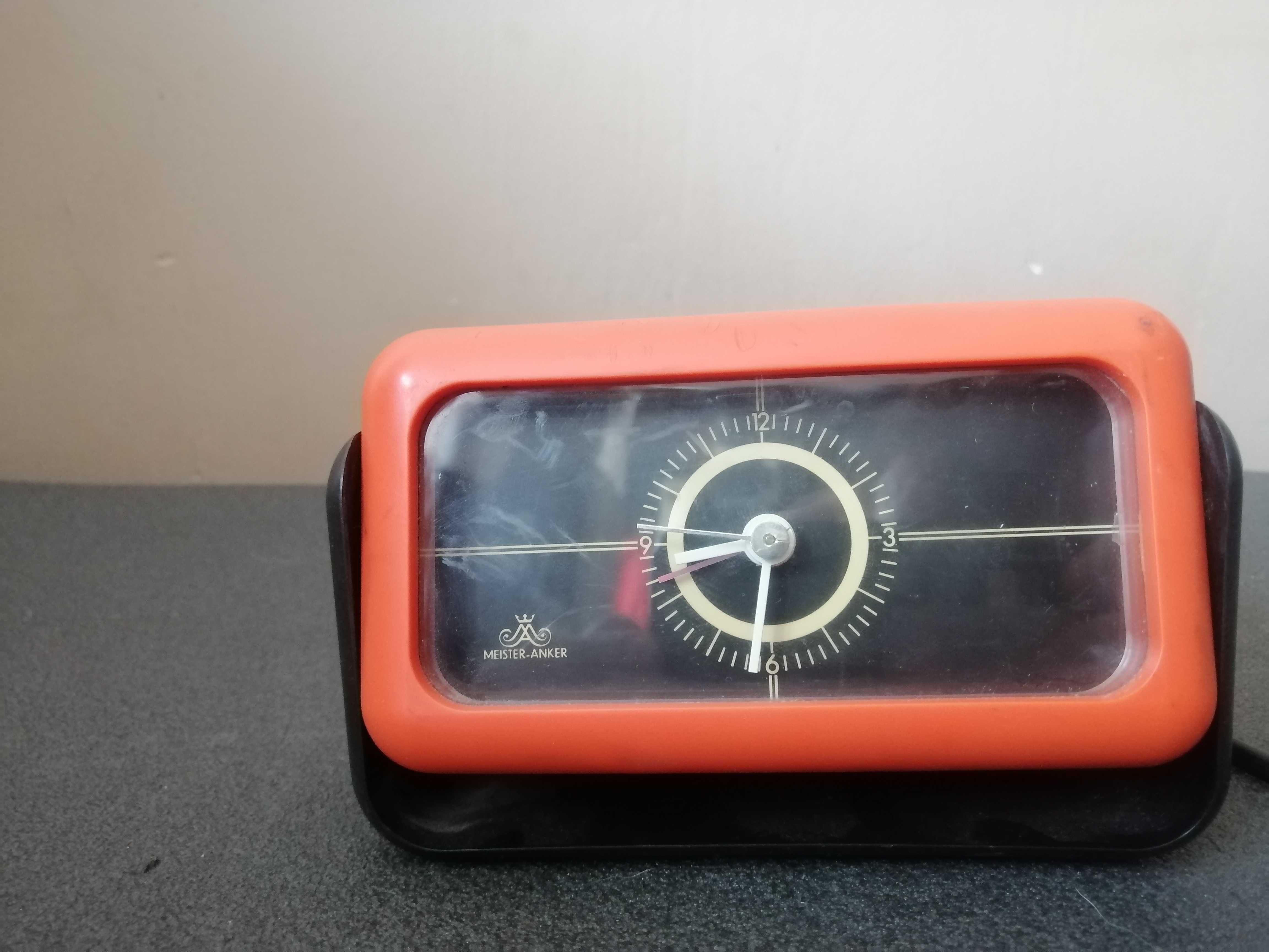 zegar z budzikiem firmy Meister Anker, Niemcy lata 60 Retro Vintage