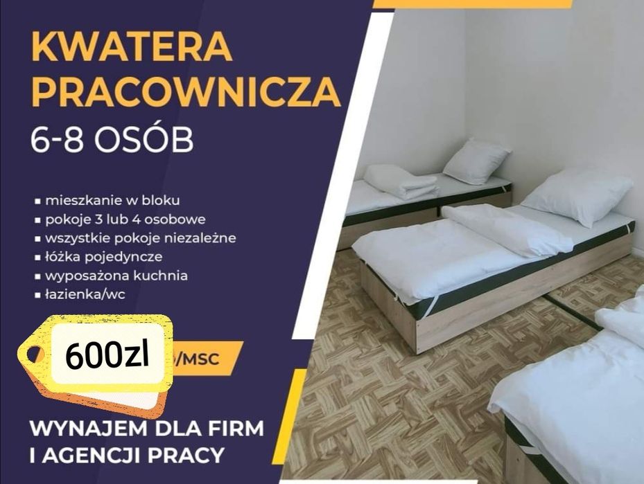 Wynajmę Mieszkanie kwatera pracownicza pokoje nocleg