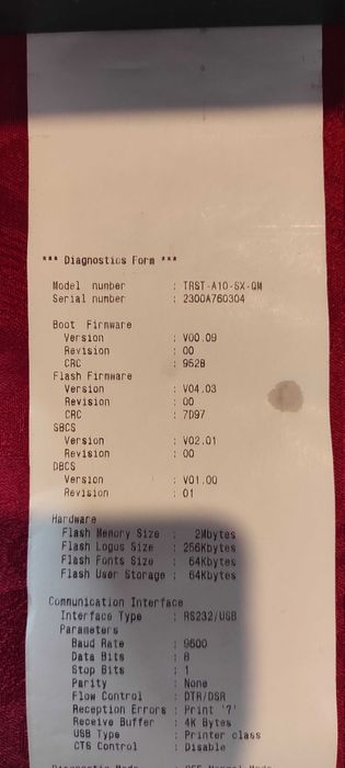 Impressora Térmica de Talões Toshiba TRST-A10