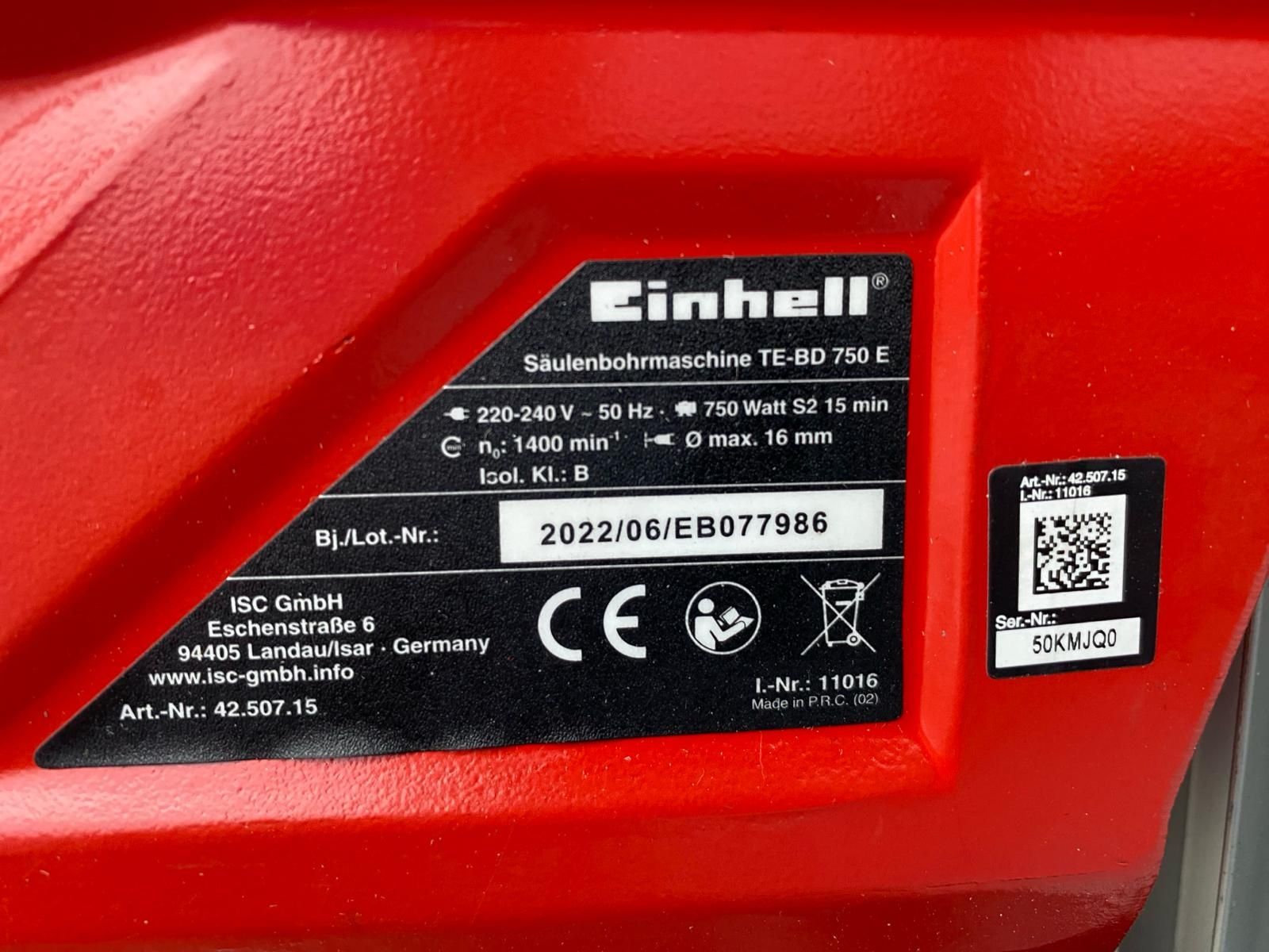 Wiertarka kolumnowa Einhell TE-BD750E 750W 240V