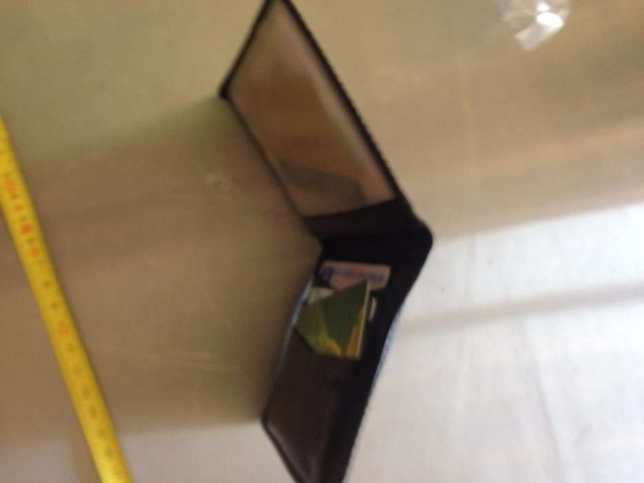 Carteira porta cartões em Pele Verdadeira Couro Preto