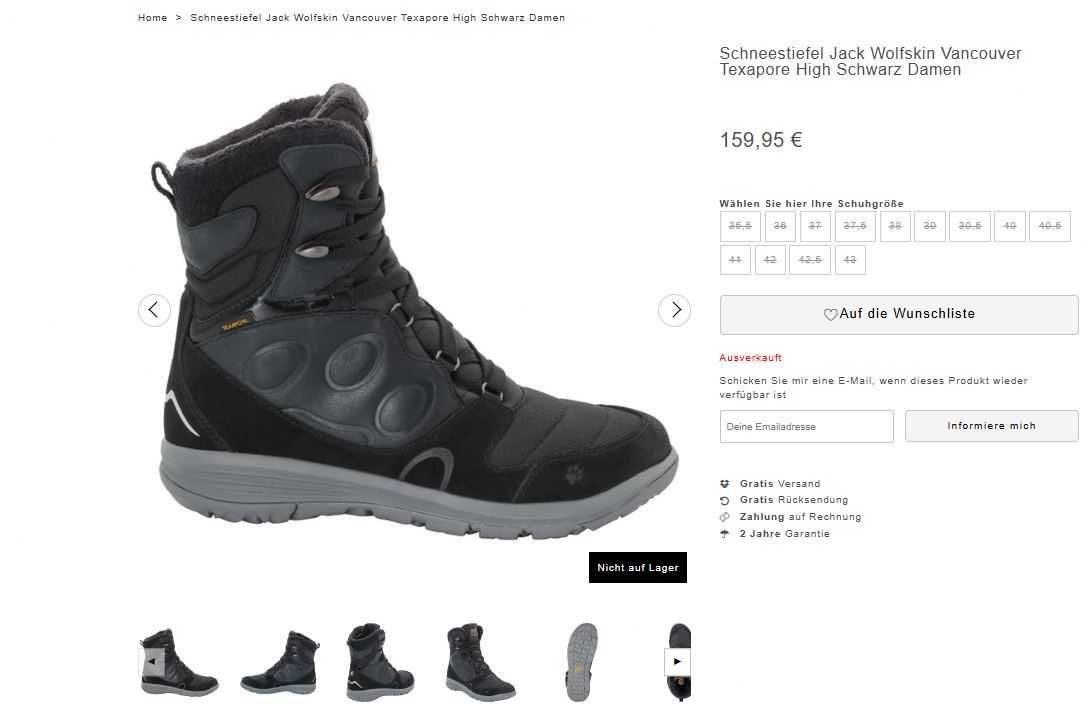 Зимние ботинки сапоги Jack Wolfskin Vancouver Texapore 38 р. Оригинал