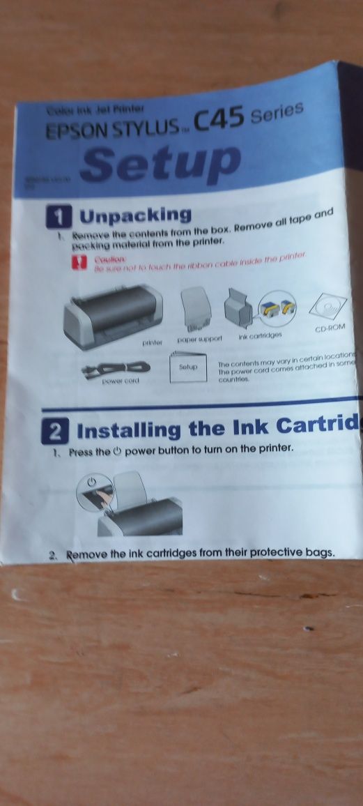 Принтер цветной - Color lnk jet Printer Epson stylus C45 Series Setup