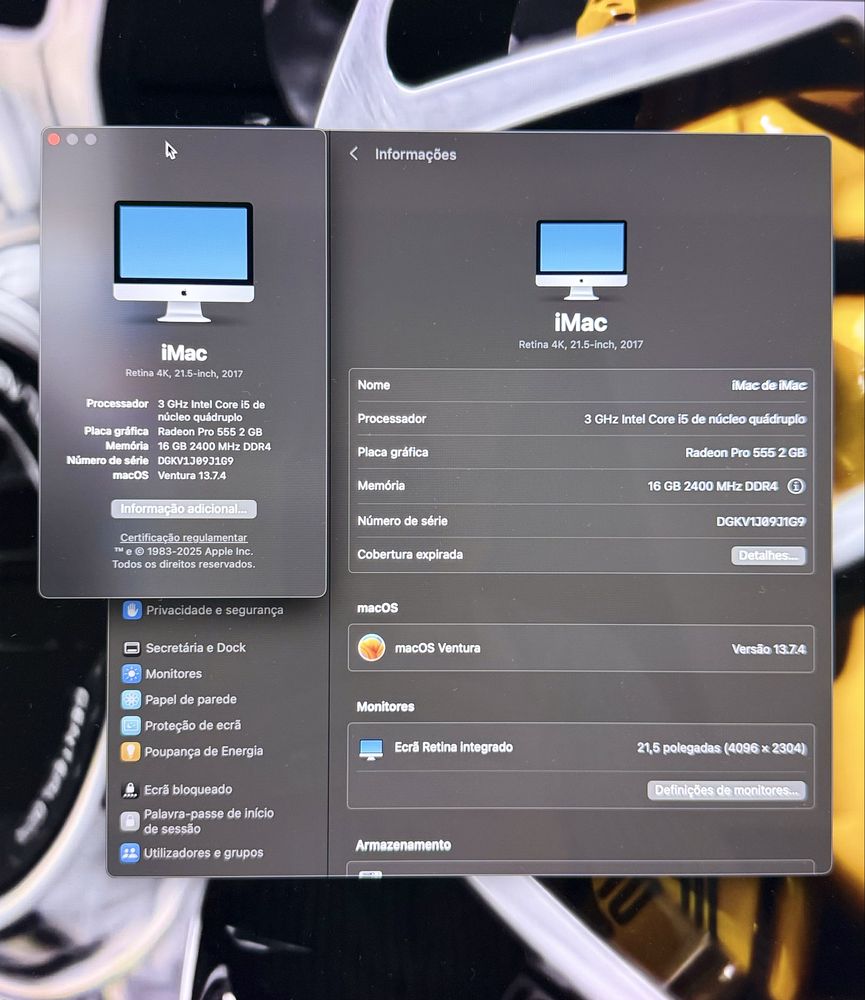 Imac 21.5” retina 4K Disco SSD