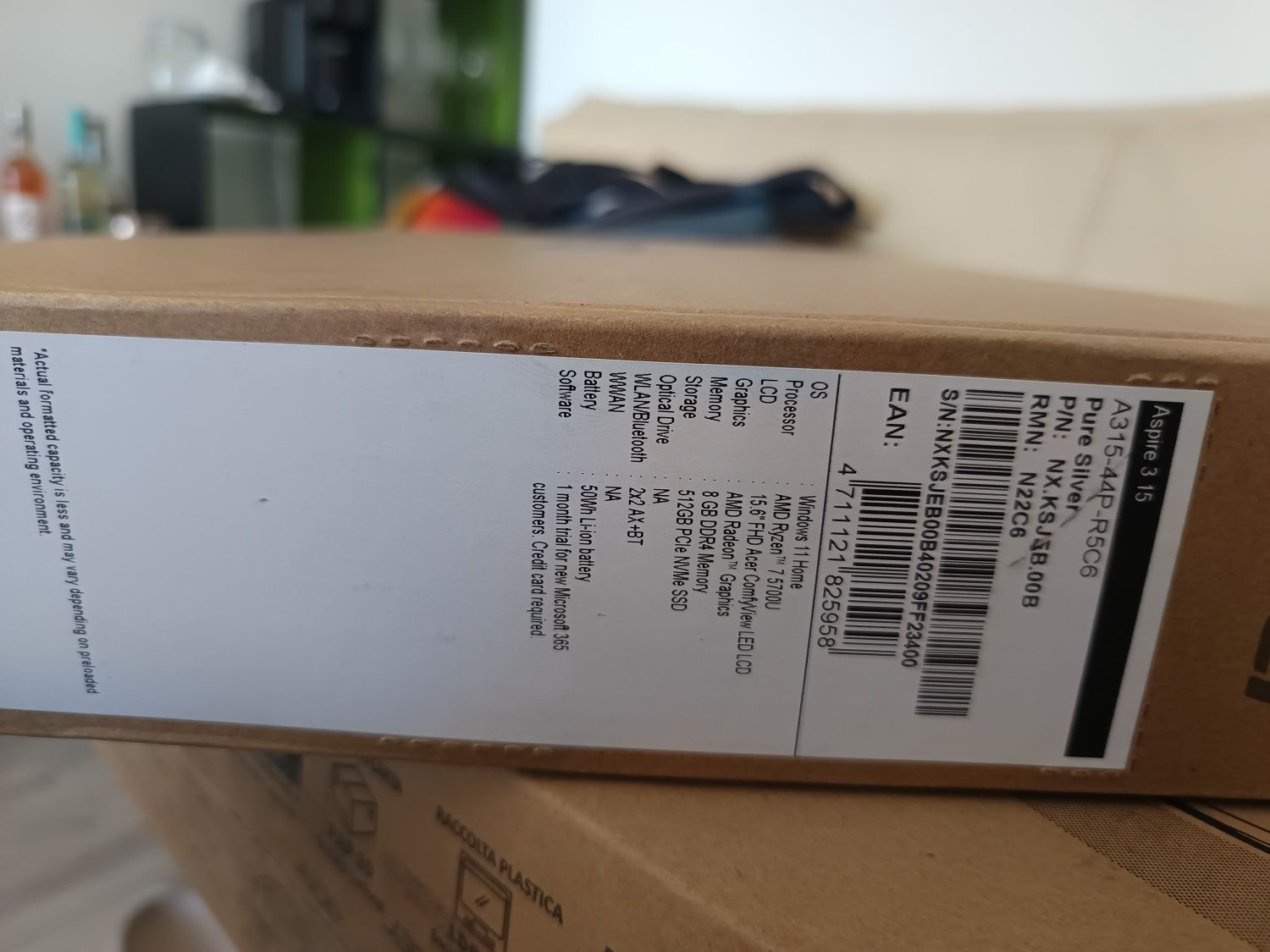 Portátil Acer,  24Gb ram, 512 memória e Ryzen 7