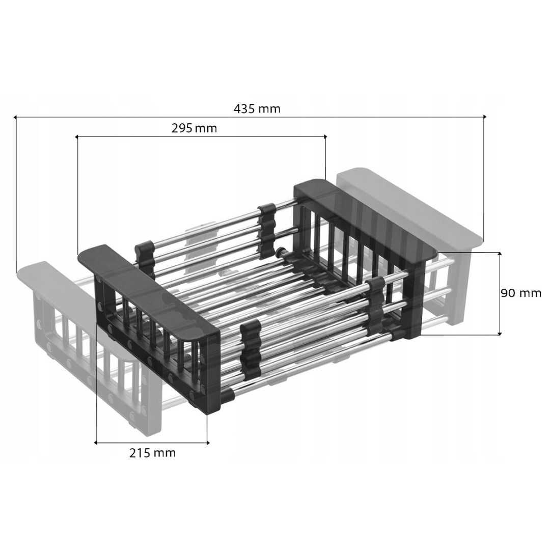 Ociekacz koszyk teleskopowy regulowany do zlewu suszarka owoców warzyw