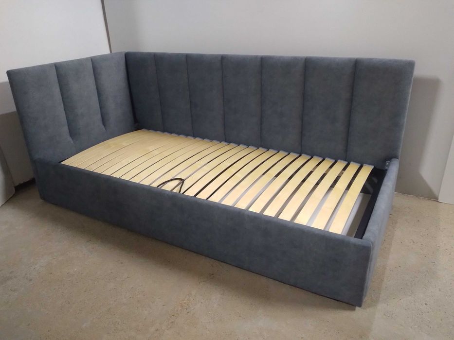 PROMOCJA ŁóżkoTapicerowaneMłodzieżoweNarożne StelażMetalowyPojemnik