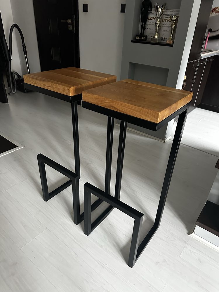 Hoker bar krzeslo loft industrialny wys. 90 cm.
