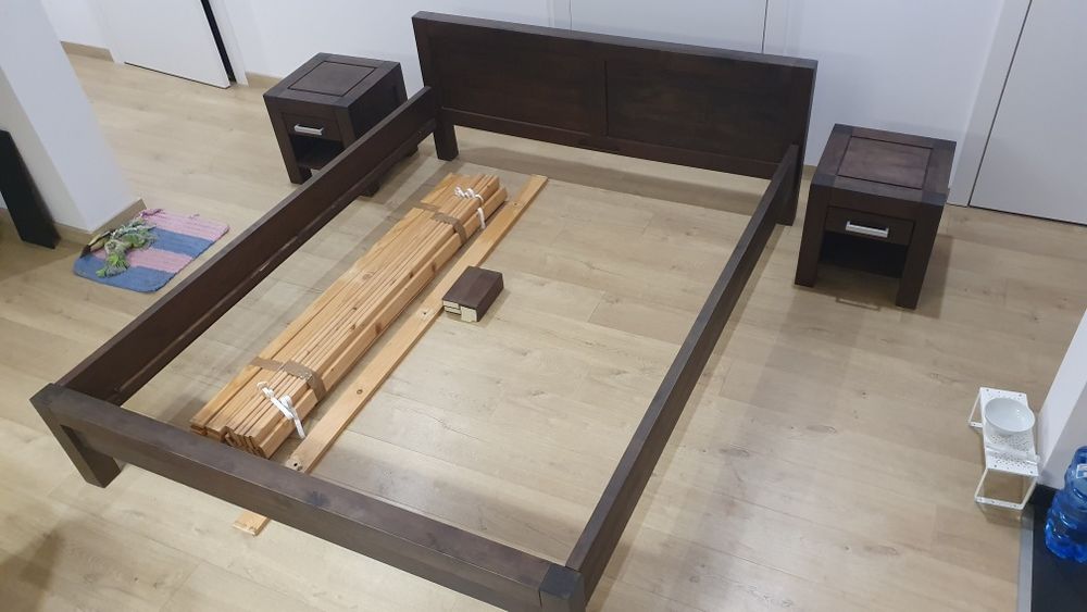 Łóżko drewniane lite drewno 170x200 cm meble Forever